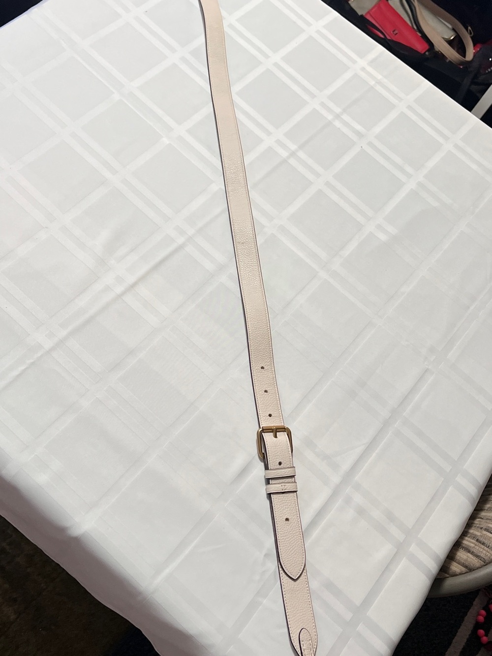 Women’s coach  Pebbled Light Beige Leather purse strap with gold hardware